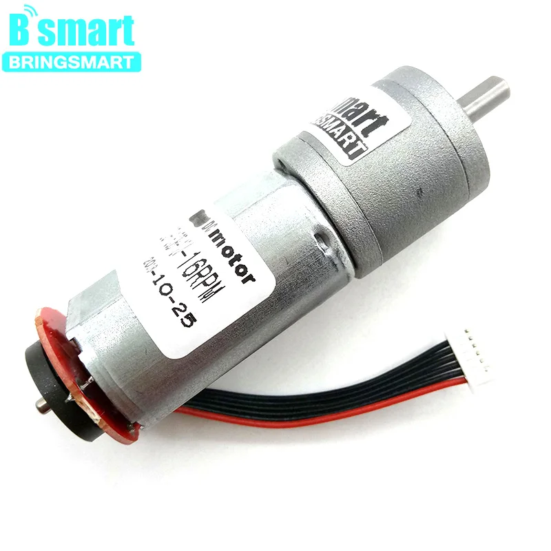 Bringsmart двигатель постоянного тока JGA20-180B энкодер шестерни электродвигатель 12 вольт коробка передач центральный вал Мини зал кодирующий диск двигатель машина