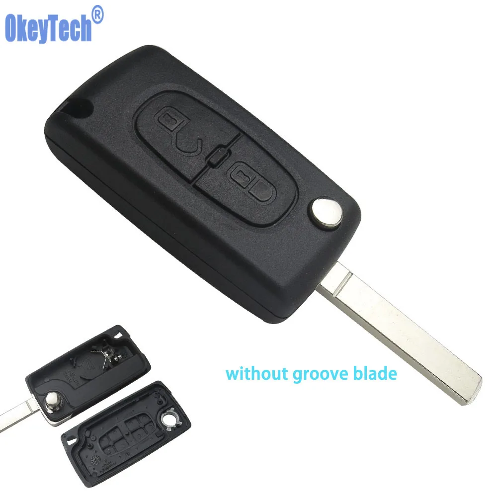 OkeyTech флип чехол на 2 кнопки для Peugeot 107 207 307 307S 308 407 607 2BT Citroen C2 C3 C4 C5 C6 C8 Xsara|shell case|shell