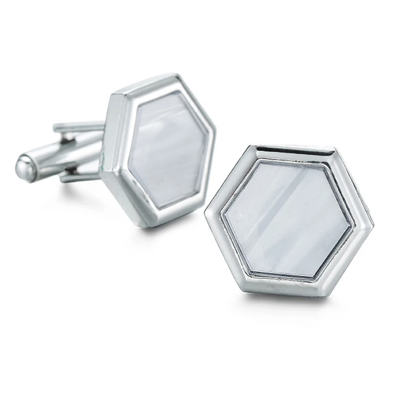 Мужские шестигранные запонки в французском минималистичном стиле|cufflinks