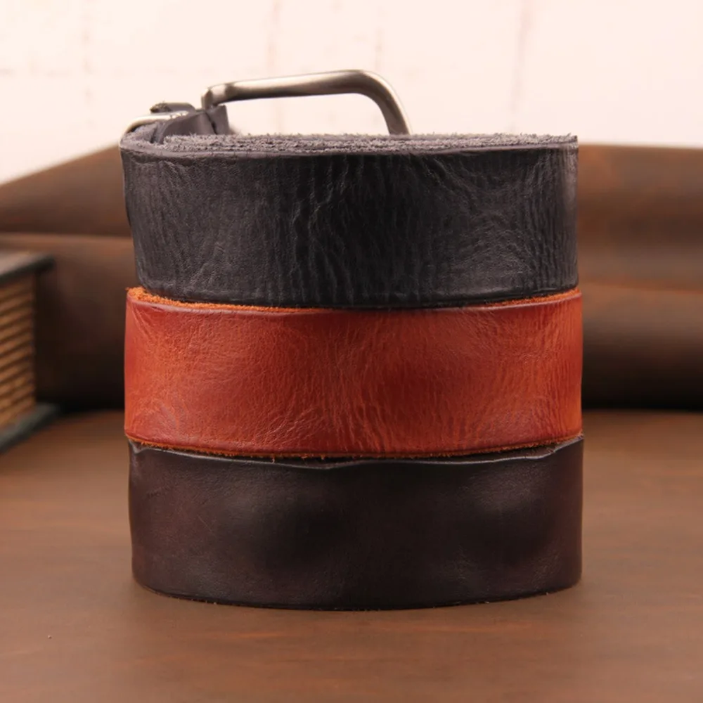 Мужской ремень из 100% натуральной воловьей кожи с металлической пряжкой|cowhide leather