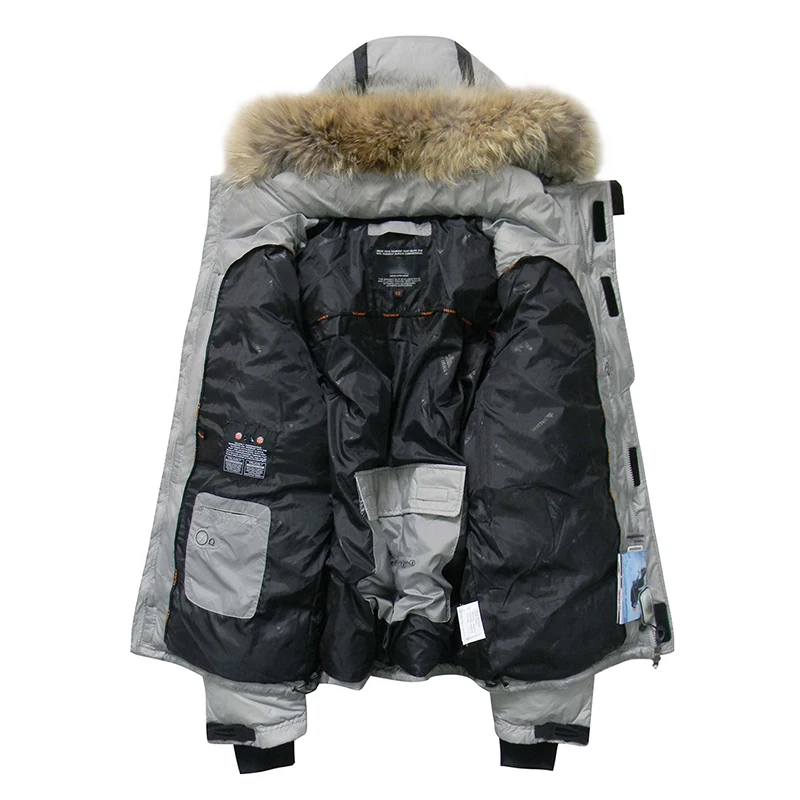 2022 Hot Sale Men Down Jacket Winter Down Coat Jacket Waterproof Casual Men Hooded Down Jackets Russian Size Real Fur Collar