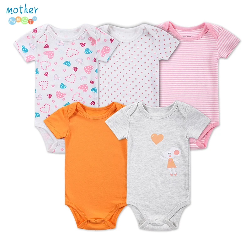 5 шт./лот боди для малышей с принтом новорожденных Одежда маленьких девочек
