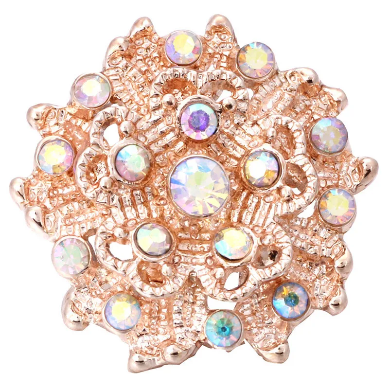 5 шт./лот Новые оснастки кнопки ювелирные изделия 18 мм Кристалл Цветочный узор