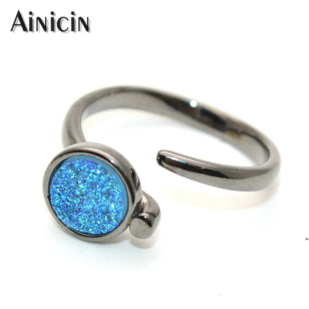 Новый дизайн кольца на палец с радужным покрытием розового цвета открытые