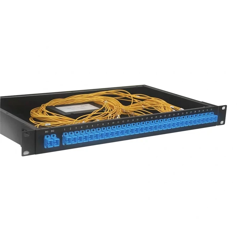 19-дюймовая стойка с разделителем PLC 2*32 и адаптером SC/UPC 1mtr 1U патч-панель 2x