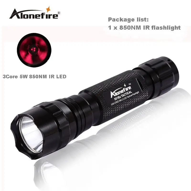 Бежевый AloneFire 501B IR 850 светодиодный мини-фонарик с инфракрасным излучением, фонарь ночного видения, фонарь для охоты, кемпинга, фонарь с батареей 18650 - Цвет: Бежевый