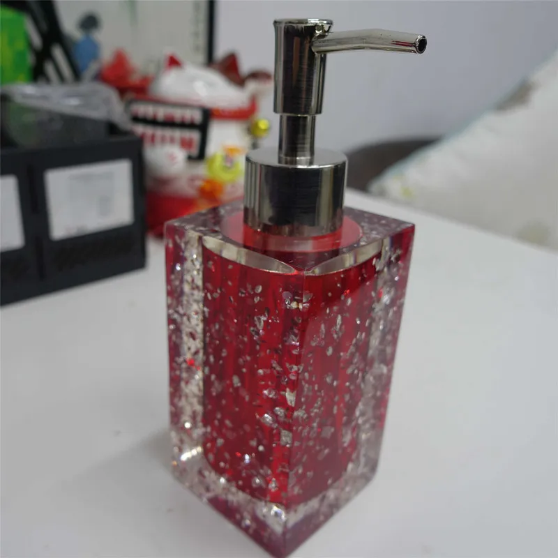 5pcs Bathroom Accessories Set Crystal Ice Flower Transparent Acrylic Soap Dish Dispenser Toothbrush Holder Tumbler Wash Kit | Дом и сад