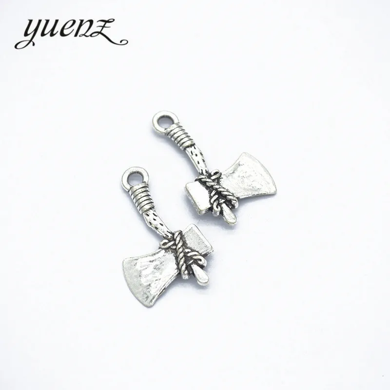 YuenZ 10pcs Bronze Tibetan Silver Plated ax Charms Pendant Jewelry Making Accessories DIY Crafts 28*17mm J213 | Украшения и