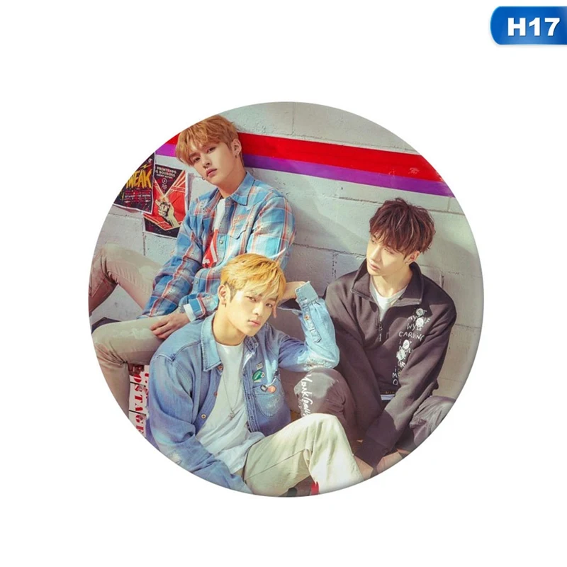 H17 Kpop бродячий Детский круглый значок для Сумки шляпы одежды модные нагрудные булавки брошь значок - Окраска металла: H17