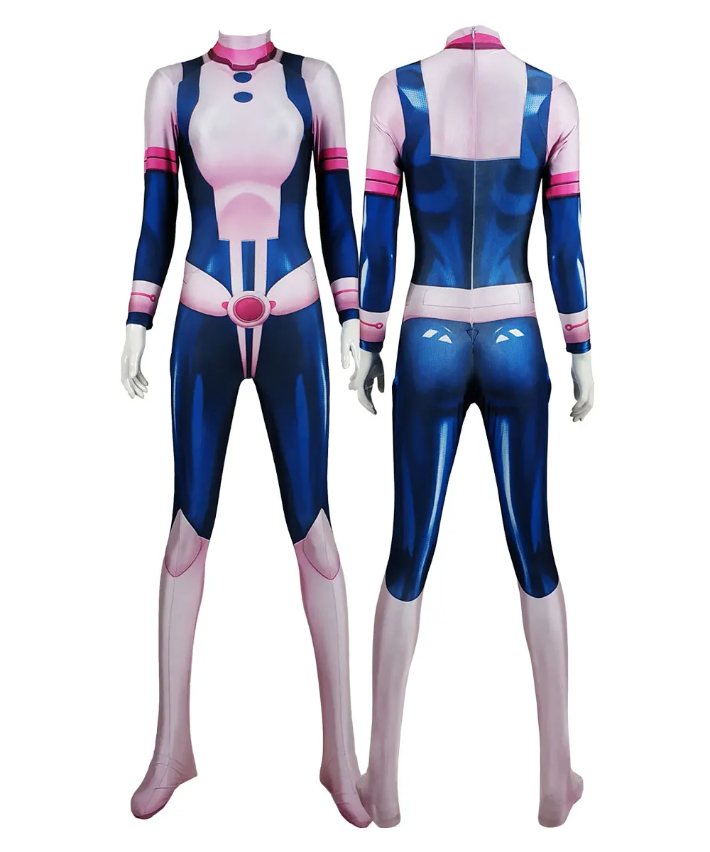 

My Hero Academia Ochaco Uraraka Cosplay costume Superhero Bodysuit Lycra Spandex Zentai Halloween Party suit free delivery