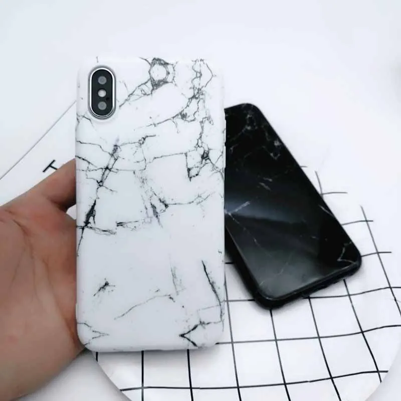 JIBAN Fashion simple Marble texture Phone Case for Apple iPhone 5 5s X 7 7plus 8 8plus 6 6s 6plus Back Cover soft TPU shell |