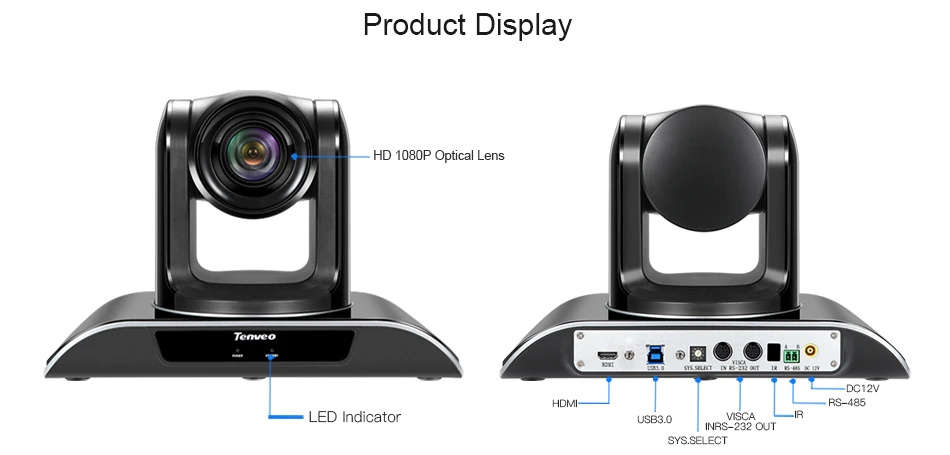Tenveo 1080p60fps Full HD PTZ камера HDMI видео вызов 20X зум USB 3,0 HDMI выход поток веб-камера+ Bluetooth громкая связь