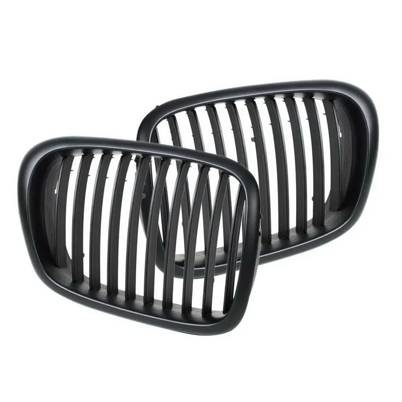 Matt-Black Front Double Line Grilles Grill For BMW 5 Series E39 1995-2004 SR1G car styling accessories | Автомобили и мотоциклы