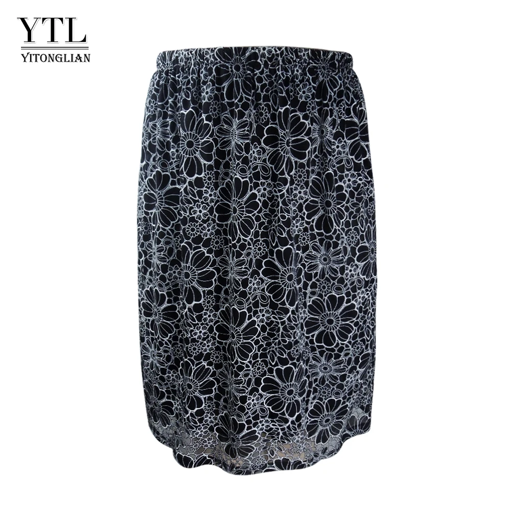 Женская длинная юбка карандаш YTL с высокой талией и цветочным принтом большого