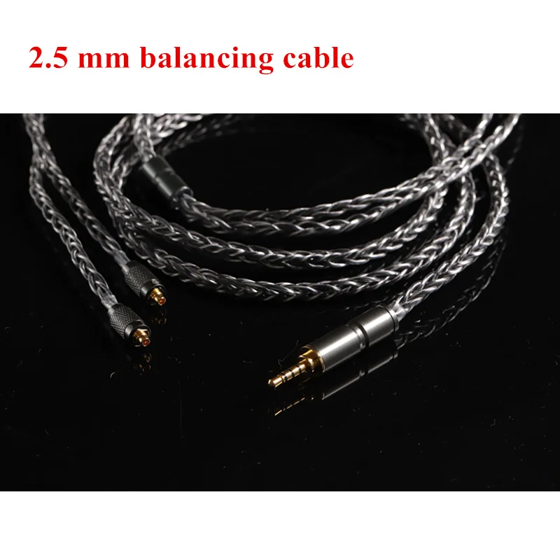 2.5mm balanced BGVP 6N 8 ядро 400 проволока чистого серебра покрытием OCC 2,5 мм/3,5 мм MMCX кабель наушников Audiophile балансировочный кабель для Shure SE846 SE215 - Цвет: 2.5mm balanced