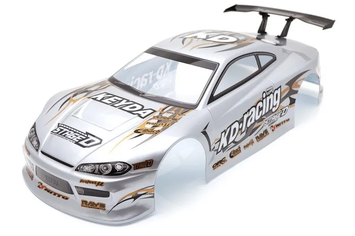 Белый YUKALA 1/10 RC автомобильные аксессуары 1:10 RC автомобиль ПВХ корпус 195 мм No: 011 серебро - Цвет: Белый