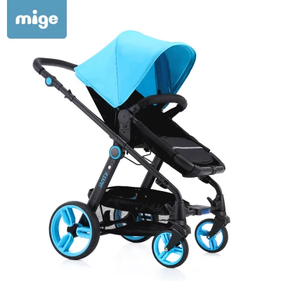 Синий High view baby car четыре Детские коляски амортизаторы легкая детская коляска - Цвет: Синий
