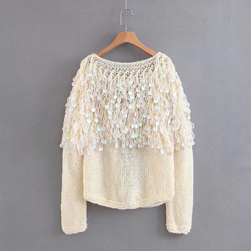 TEELYNN Boho женский кардиган, свитер, зима, блестящая мохеровая куртка с длинным рукавом и блестками, повседневный вязаный женский свитер, верхняя одежда