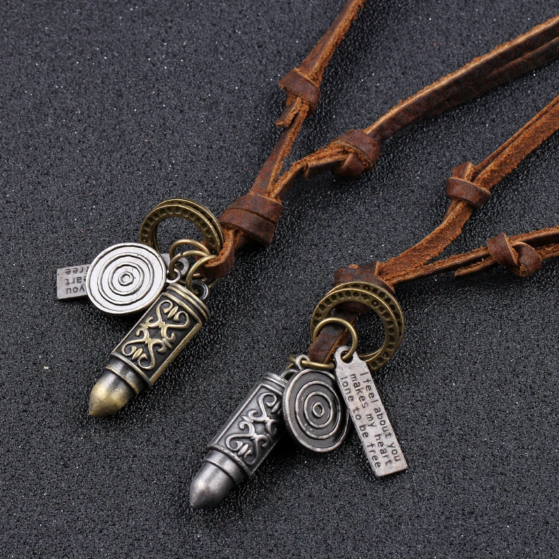 Игровой мир танков WOT Bullet Pendent ожерелье кожаная веревка цепочка в стиле панк