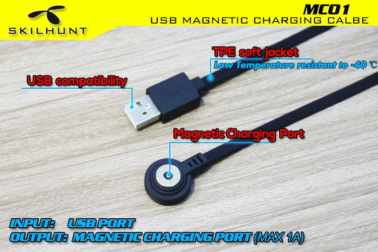 SKILHUNT MC01 USB Магнитный зарядный кабель подходит для SKILHUNT H03RC M200