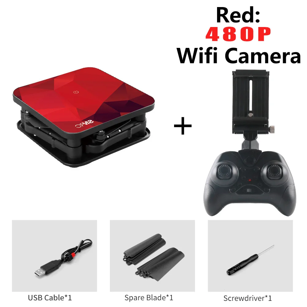 SMRC S1 мини Квадрокоптер карманные Дроны с камерой HD маленький WiFi Шахта RC самолет Квадрокоптер гоночный вертолет S9 fpv Дрон игрушки 4K - Цвет: Red 480P camera
