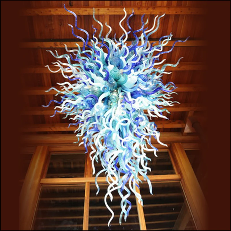 

Ceiling Decorative Hand Blown Murano Glass Hanging LED Chandeliers for Villa Decor