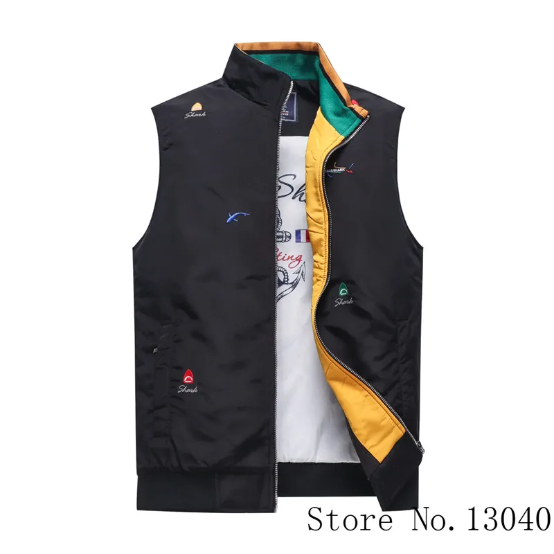 Модный бренд Tace& Shark жилет для мужчин colete masculino inverno Повседневный жилет с вышитыми буквами и стоячим воротником куртка без рукавов