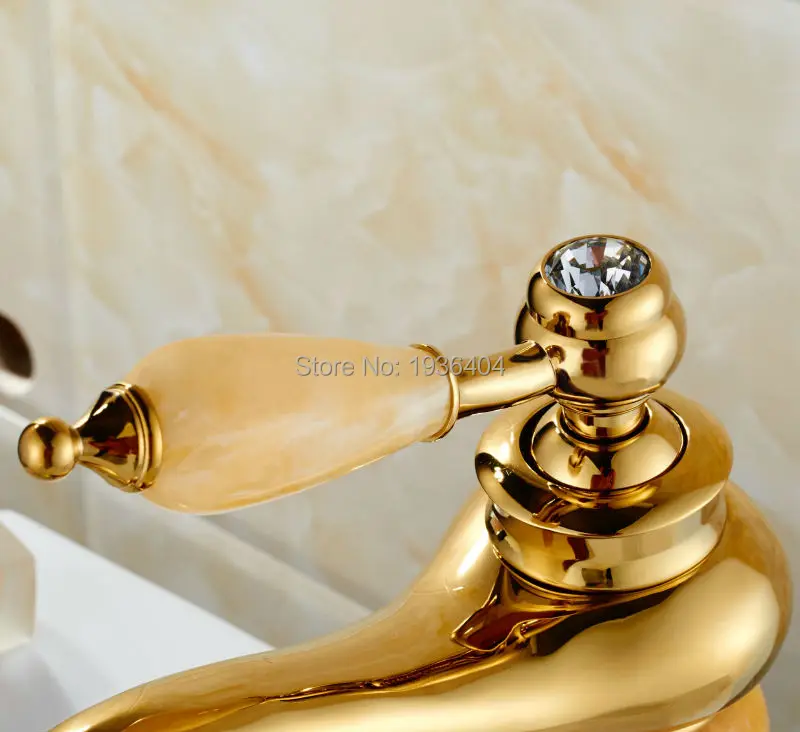 Античная латунь золотой мраморный камень Ванная комната смеситель краны на