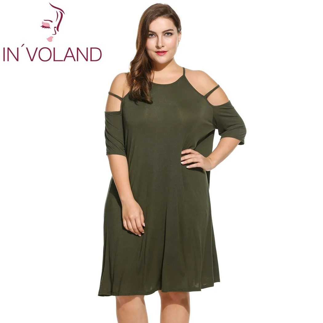 IN'VOLAND женское сексуальное платье большого размера на тонких бретелях с