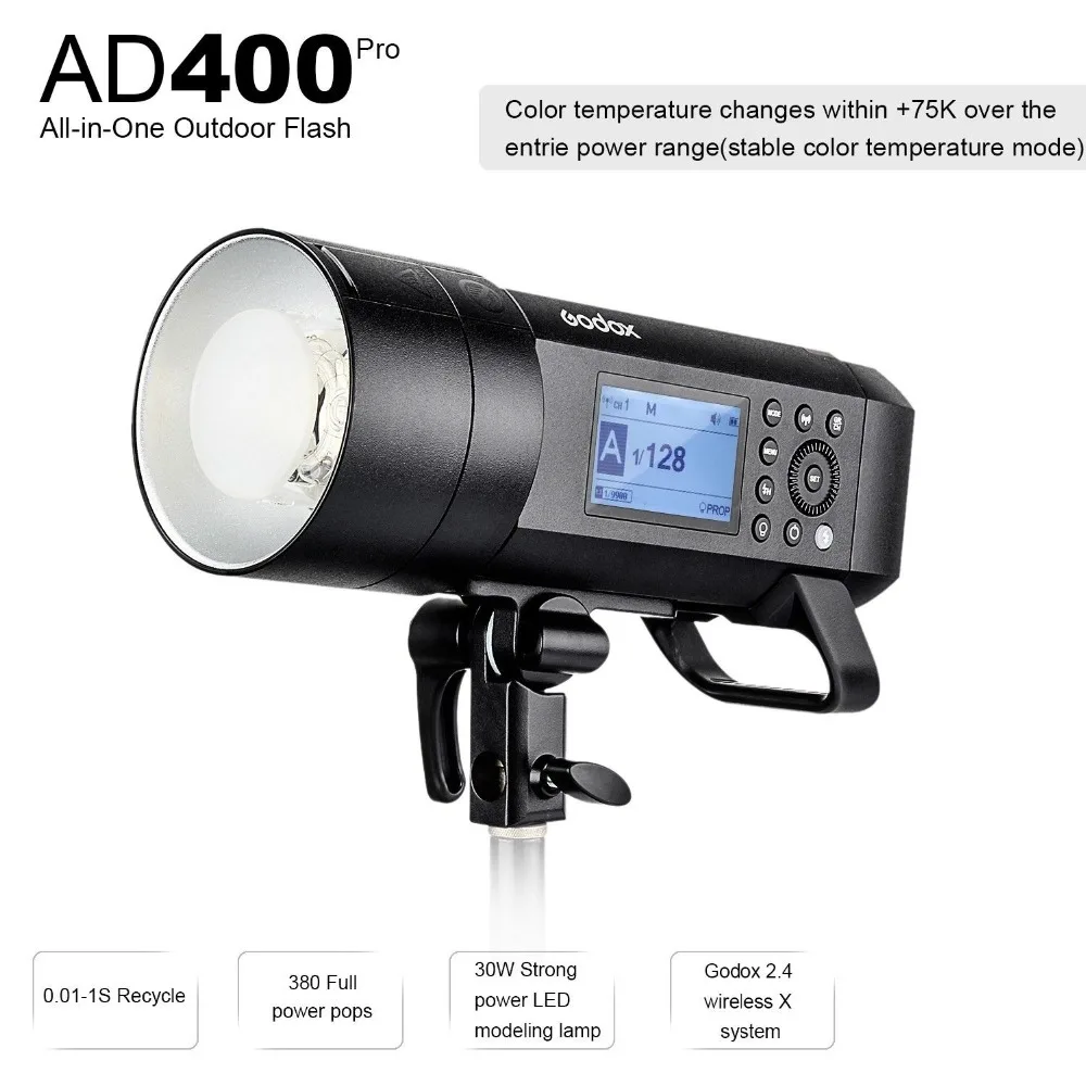 Внешняя вспышка Godox AD400 Pro WITSTRO All-in-One AD600Pro Li-on battery ttl HSS со встроенной беспроводной системой 2,4G X(AD400PRO