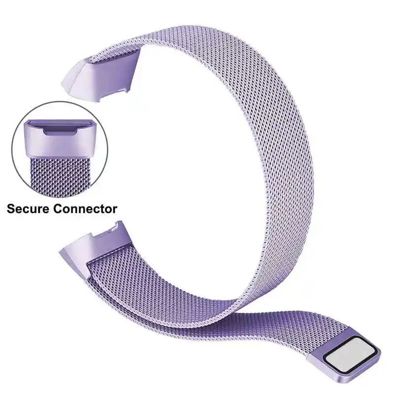 Lavender purple Новая мода магнитная сетка петля ремешок для Fitbit Charge 3 из нержавеющей стали сменный ремешок для наручных часов металлический браслет ремешок - Цвет ремешка: Lavender purple