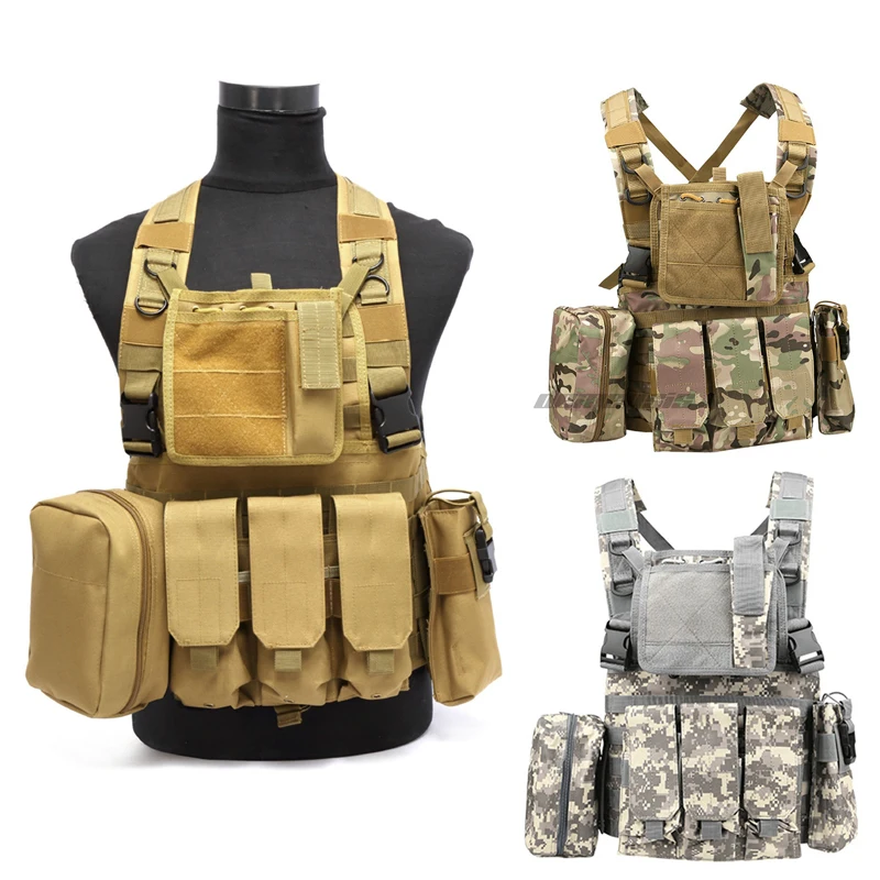 

Military Airsoft Paintball Vest Molle Tactical Combat Vests Adjustable Outdoor Hunting Wargame CS Shooting Vest Waistcoat