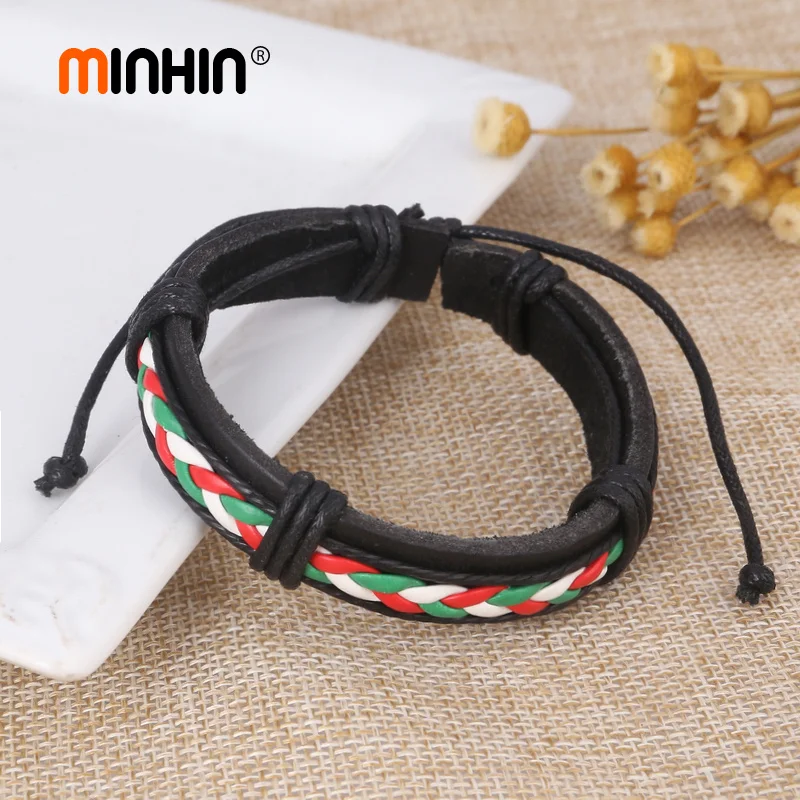 Женские и мужские кожаные браслеты MINHIN модные с плетеной Веревкой Ручной работы