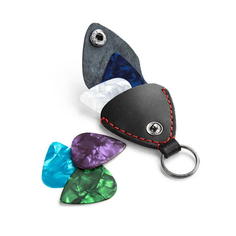 Кожаный держатель звукоснимателя поп фолк гитарный медиатор сумка брелок|Детали