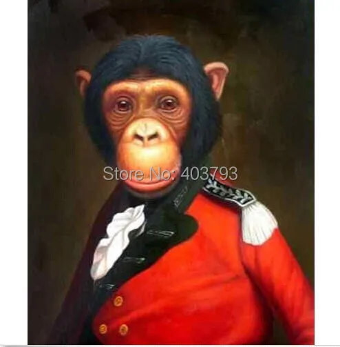 Высококачественная животная масляная живопись на холсте: Обезьяна Обычная 24X36