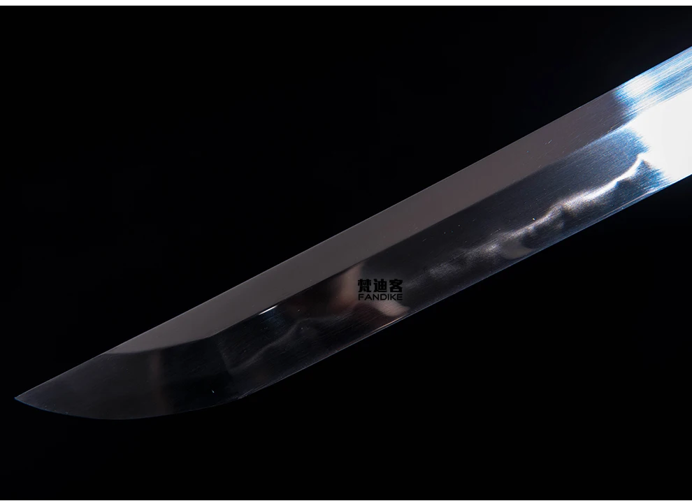 High Carbon Steel Clay Hardened Katana Sword / Brass Habaki / Brass Tsuba / Saya Clay Tempered T10 steel Full tang tsuba jp kat