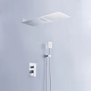 3-сторонний латунный регулирующий клапан BAKALA с дождевой насадкой для душа из нержавеющей стали и головкой для душа Водопад