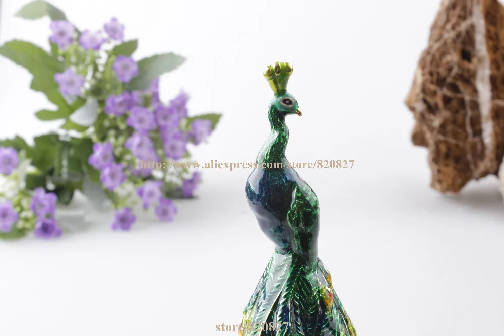 Симпатичная Павлин откидной оловянный шкатулка для безделушек подробнее о