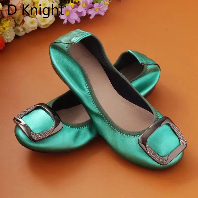 Женские летние балетки из натуральной кожи с металлической пряжкой и
