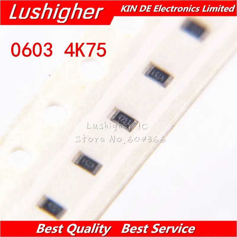 300 шт. 0603 SMD резистор 1% 4K75 Ом 4750ohm|Резисторы| |