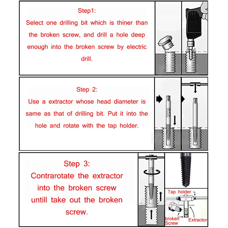 Набор сверл для извлечения поврежденных болтов 5 6 шт.|damaged screw extractor|screw extractorbolt remover