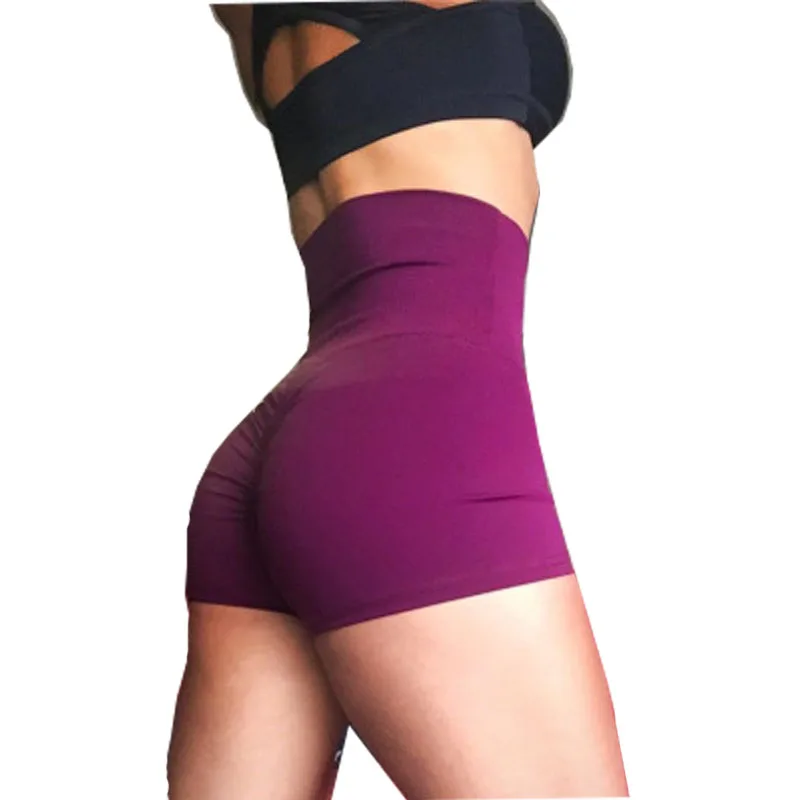 Cwlsp Шорты модные Шорты девушку Высокая талия Yogapants пикантные Шорты для лета Шорты QZ2569 - Цвет: rose Red