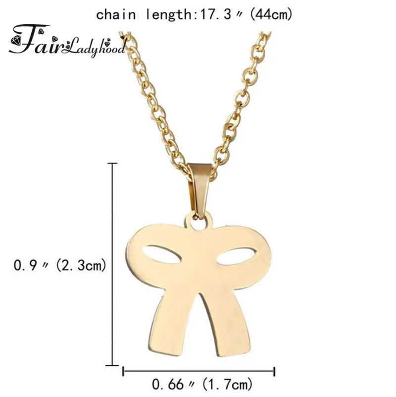 Женское Ожерелье цепочка с бантом из нержавеющей стали|chain necklace|necklace cutenecklace for girls