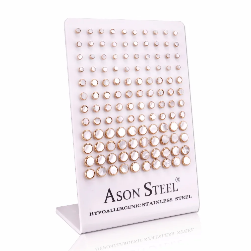 ASONSTEEL 60 пар/лот оболочки серьги золотистого цвета серьги ювелирные изделия подарок, высокое качество