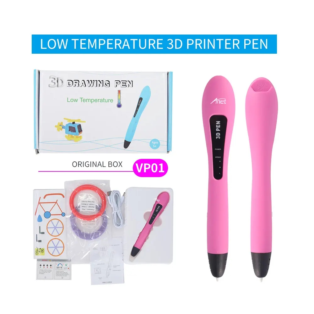 Anet 3D ручки VP01 1 75 мм нить из ПКЛ рисунок сделай сам ручка со светодиодный ными