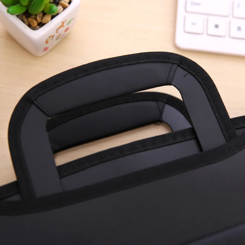 A4 Black Canvas Office Expanding File Folder Holder Organizer Handbag Storage Supplies | Канцтовары для офиса и дома