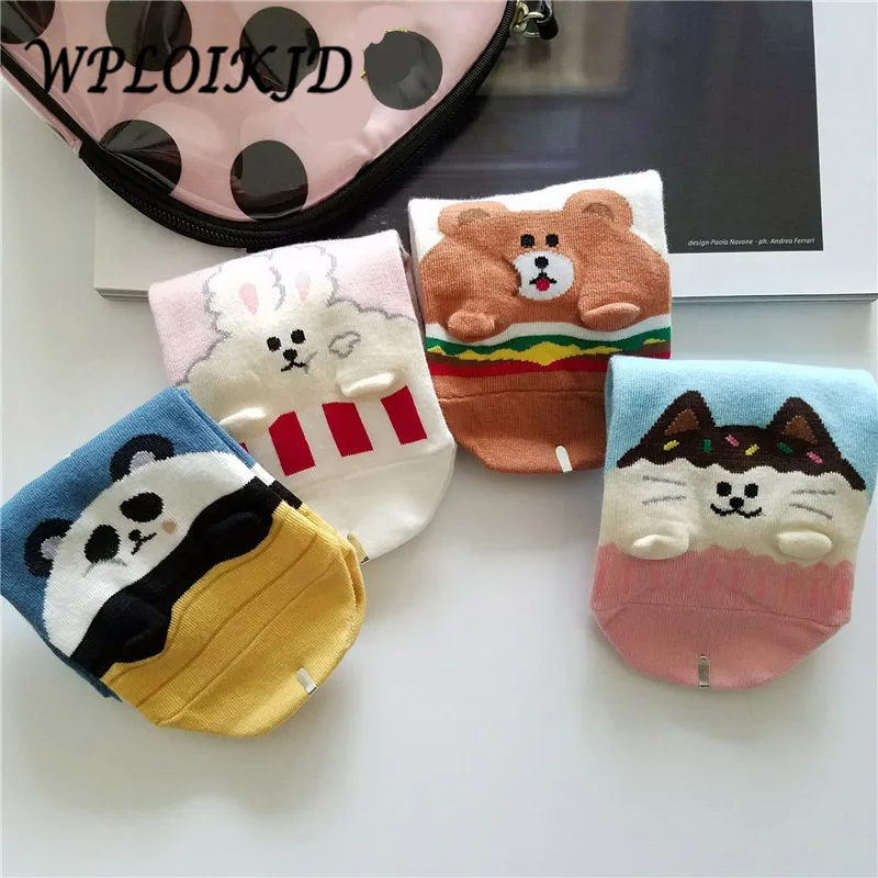 [WPLOIKJD] в Корейском стиле Harajuku Kawaii Носки с милыми животными панда/собака/кролика