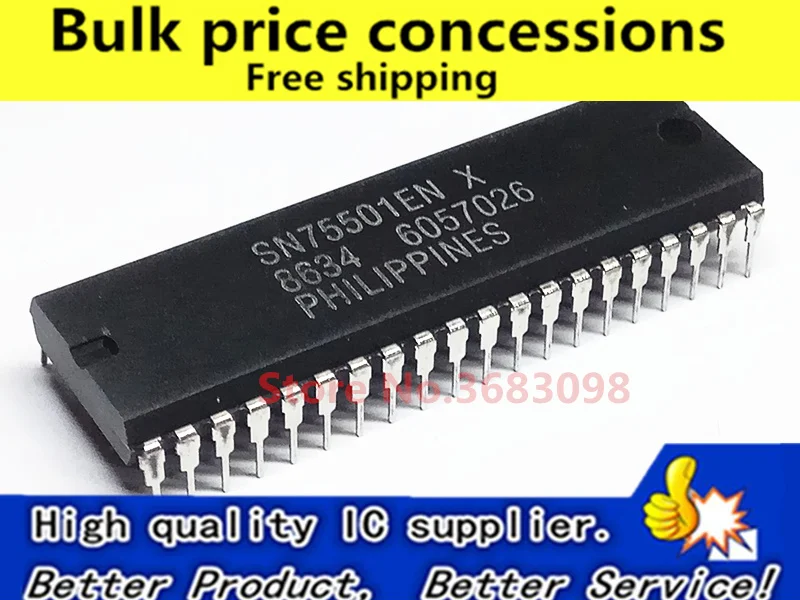 

Free Shipping 2pcs/lots SN75501EN SN75501 SN75501ENX DIP-40 ic