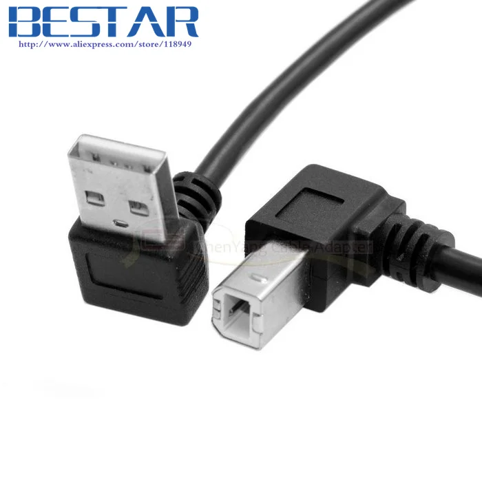 Вниз Угловой USB 2 0 USB2.0 A мужчина к B папа вверх 90 градусов принтер сканер HDD кабель 35