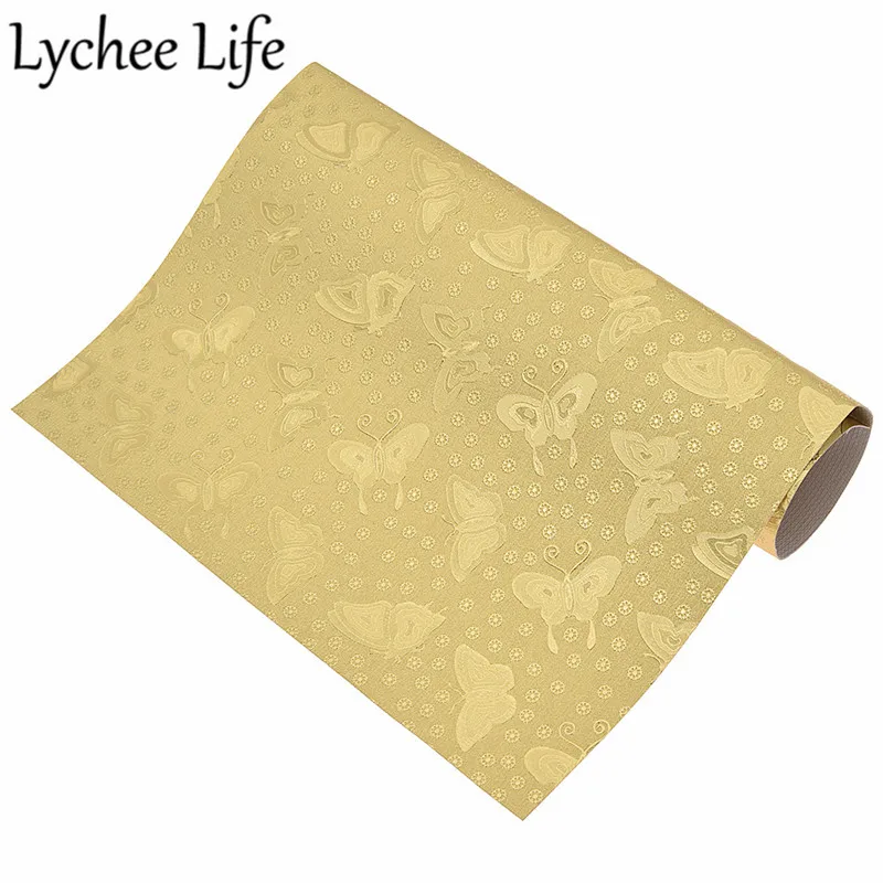Lychee Life Цветок тисненая искусственная кожа ткань A4 29x21 см бабочка тисненая ПВХ ткань DIY для домашнего шитья одежда Декор поставки